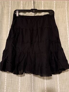 Solitaire 100% Cotton Black Tiered Circle Skirt